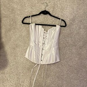 white satin corset